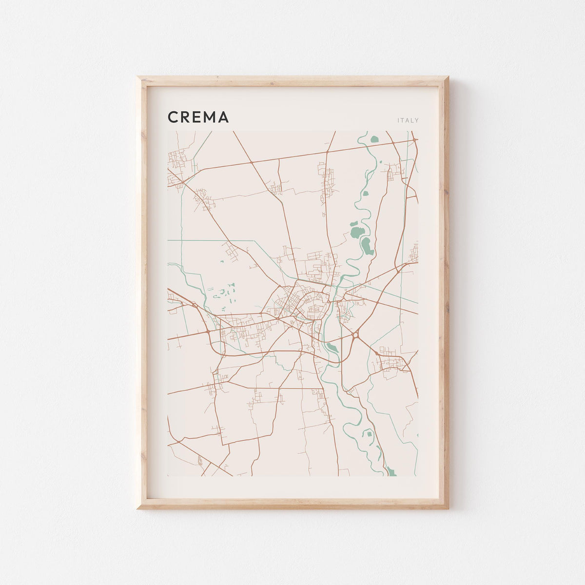 crema italy map poster - image 1