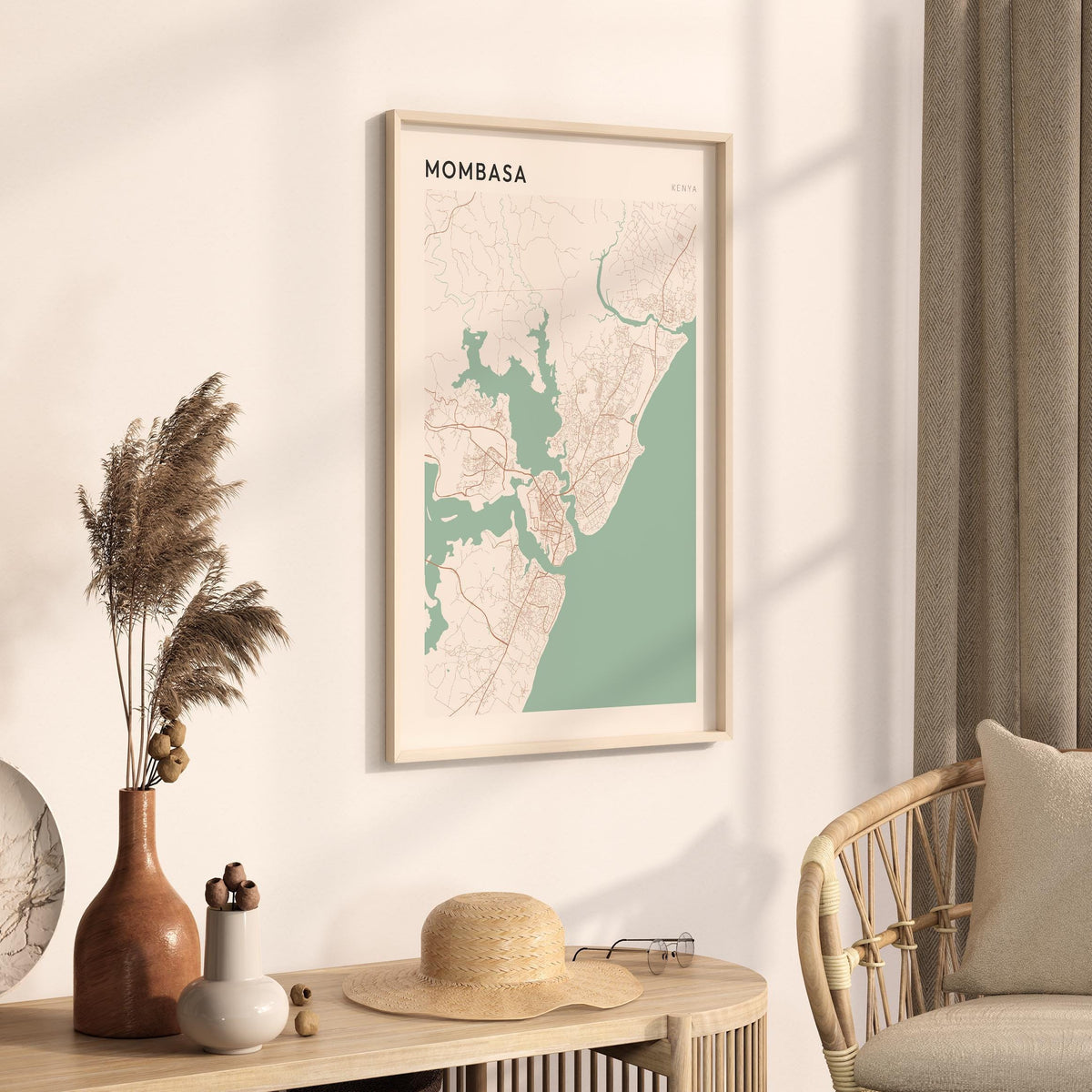 mombasa, kenya map poster - image 2