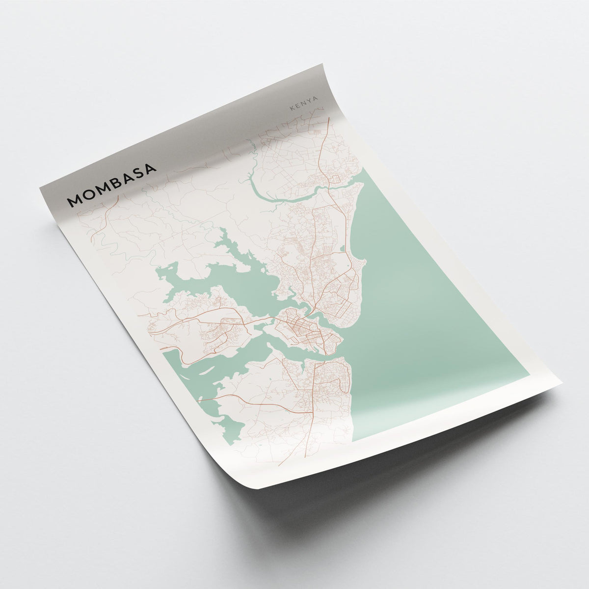 mombasa, kenya map poster - image 4