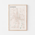 augsburg germany map poster - image 1