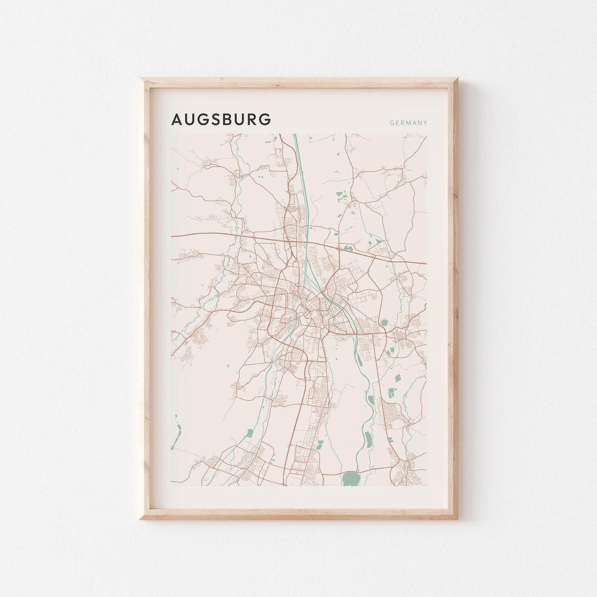 augsburg germany map poster - image 1