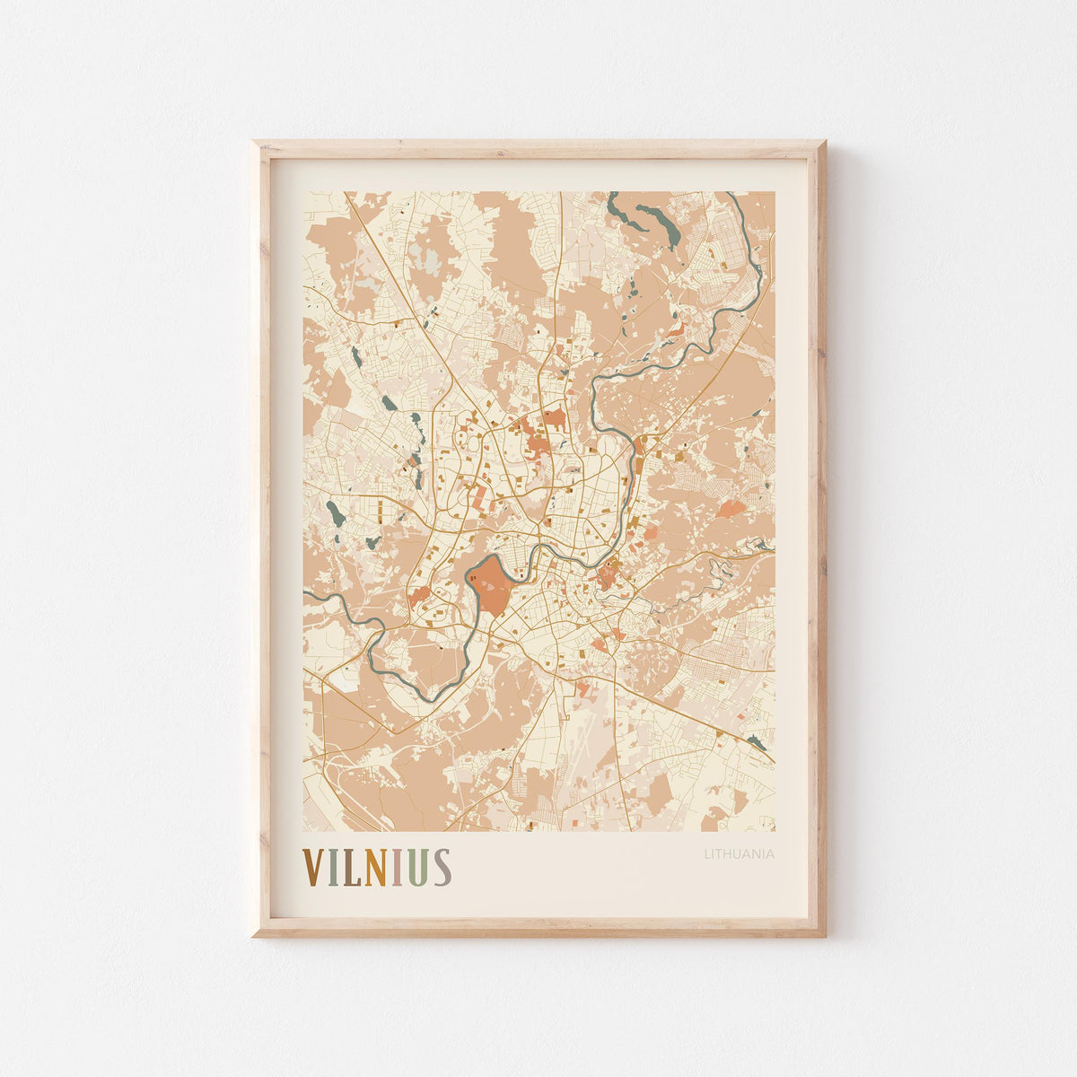 vilnius lithuania map poster - image 1