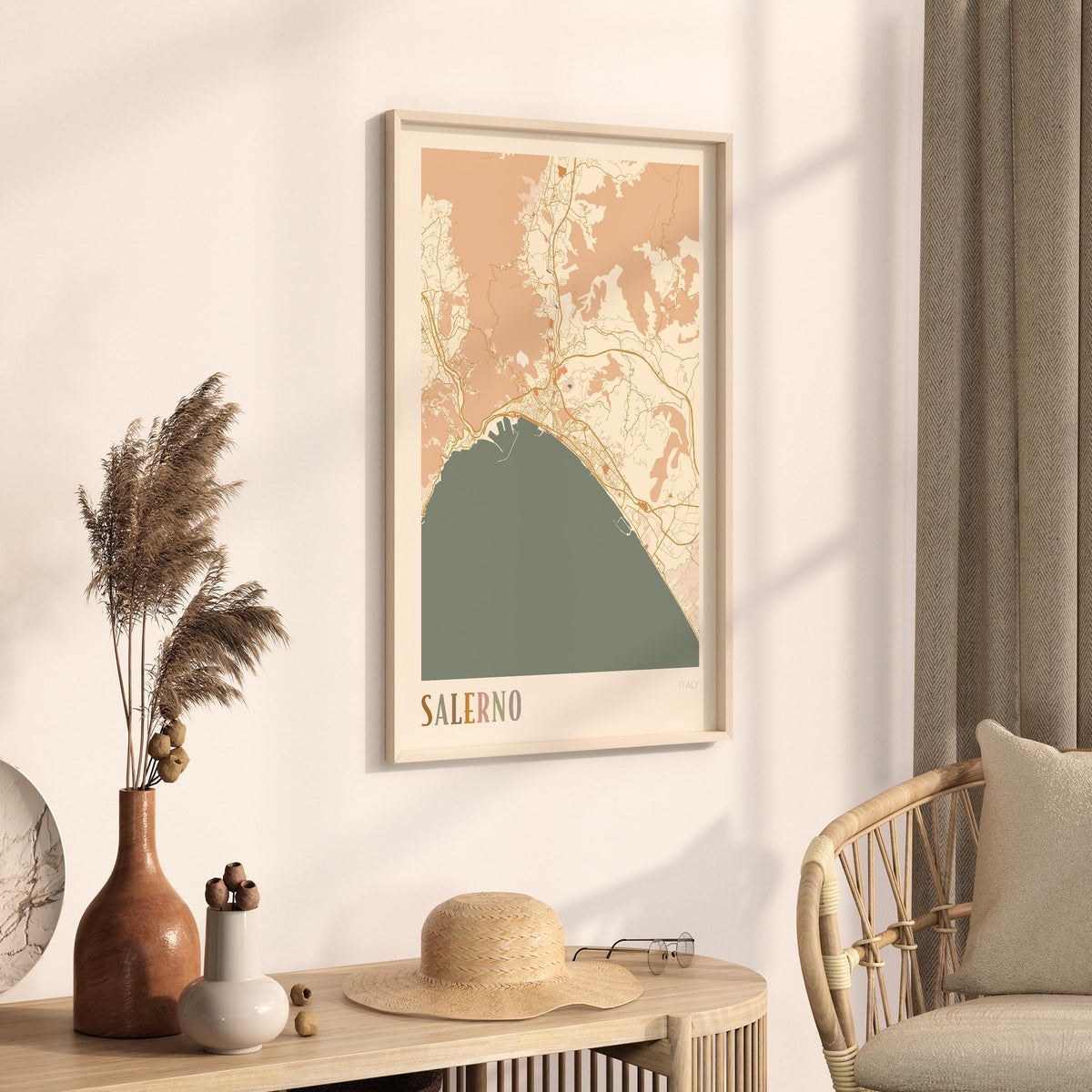 salerno italy map poster - image 2