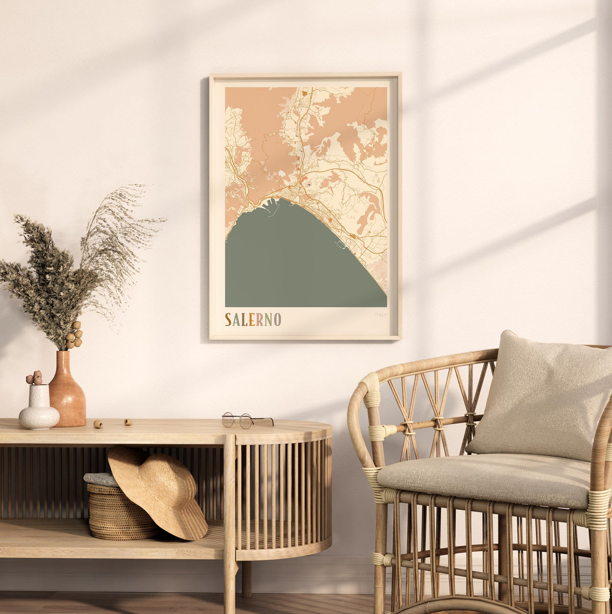 salerno italy map poster - image 3