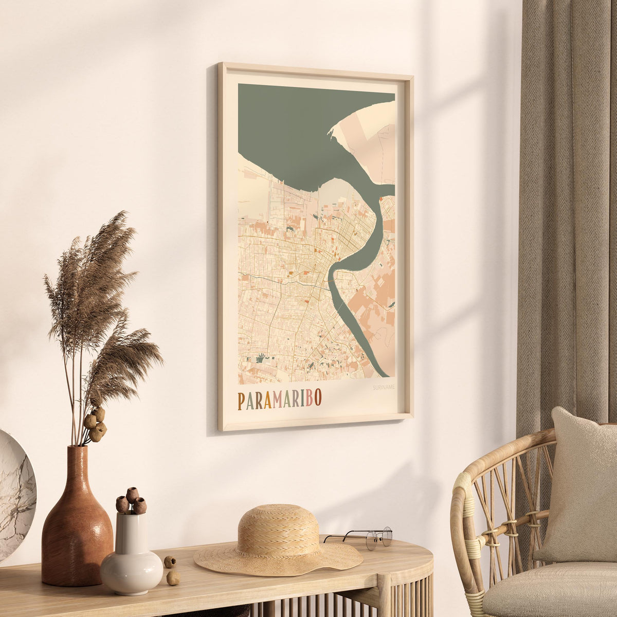 paramaribo, suriname map poster - image 2