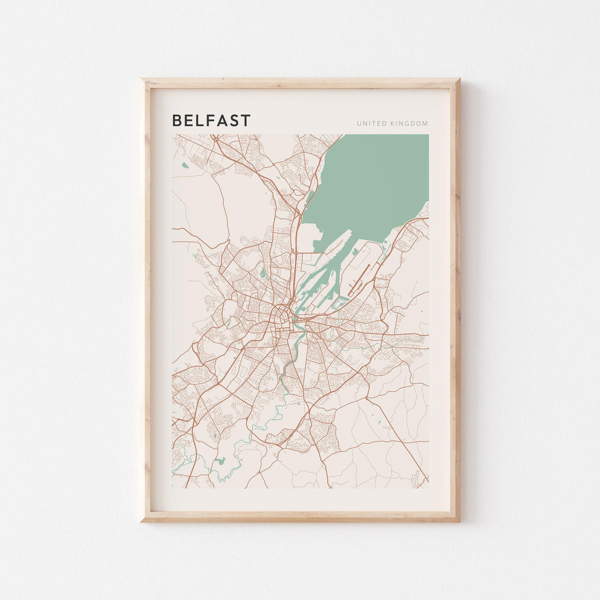 belfast, united kingdom map poster - image 1