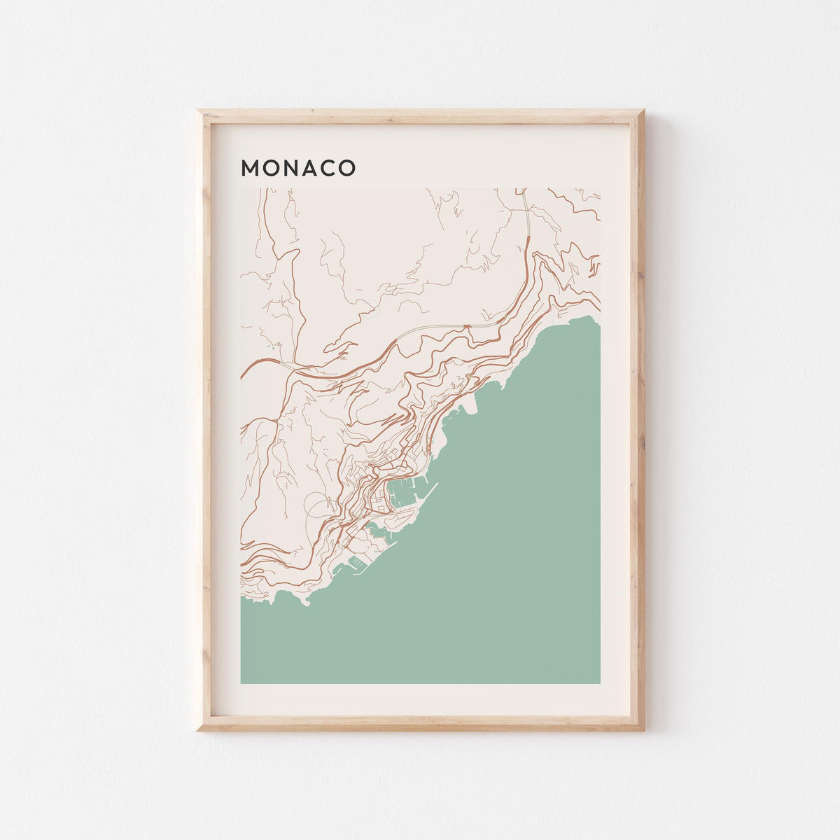 monaco monaco map poster - image 1