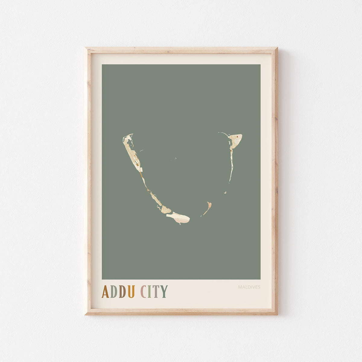 addu city, maldives map poster - image 1