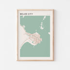 belize city, belize map poster - image 1