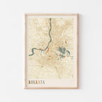 kolkata, india map poster - image 1
