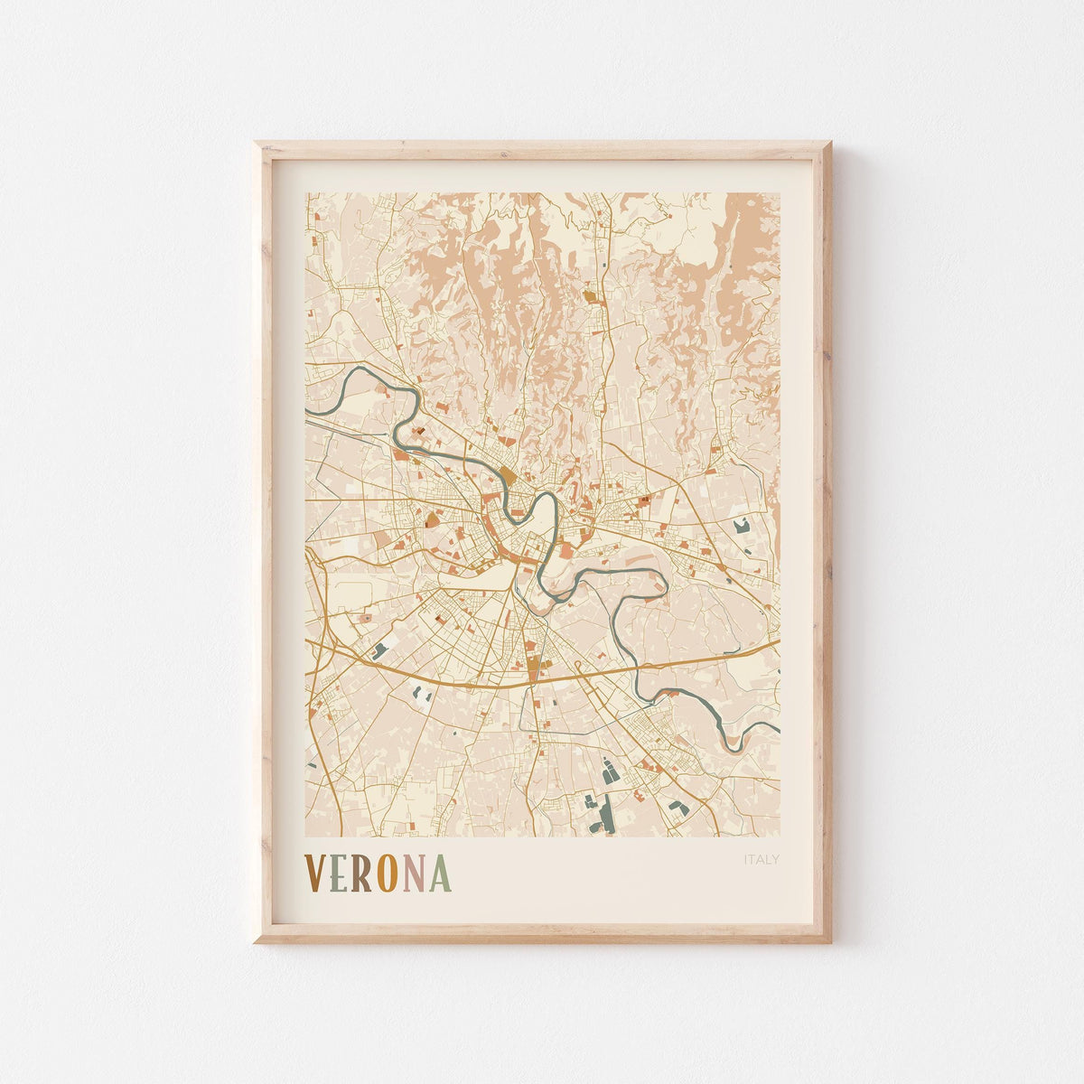 verona italy map poster - image 1