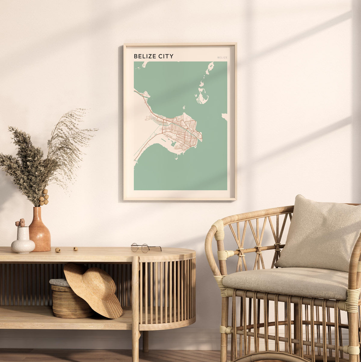 belize city, belize map poster - image 3