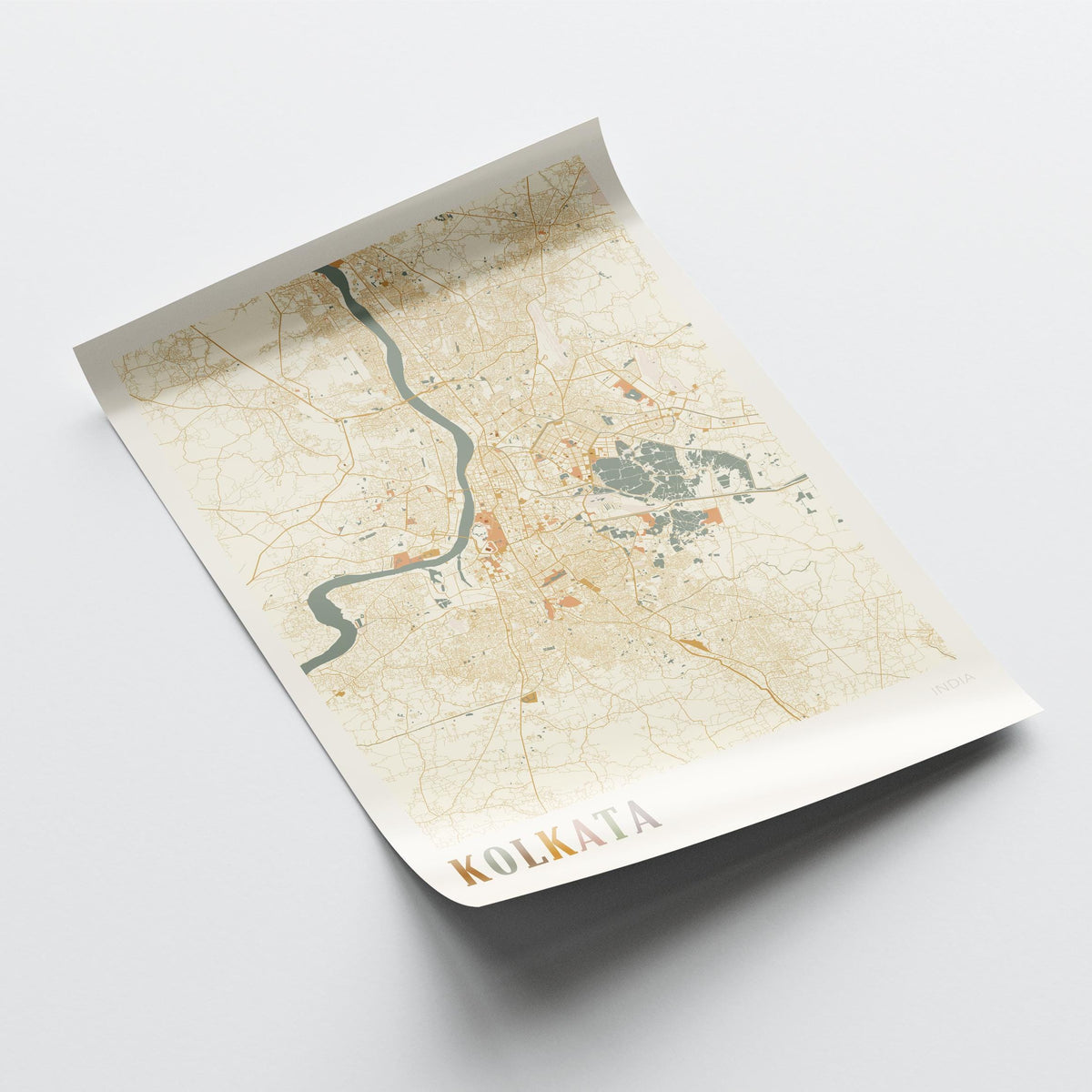 kolkata, india map poster - image 4