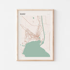 suez, egypt map poster - image 1