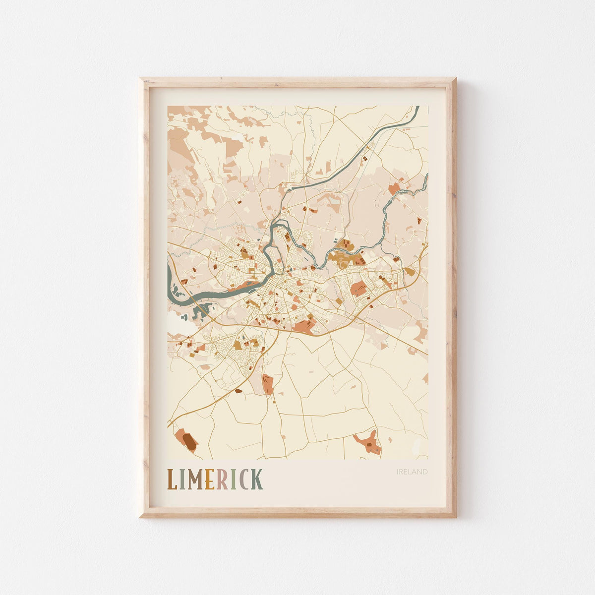 limerick ireland map poster - image 1