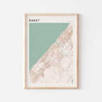 rabat, morocco map poster - image 1