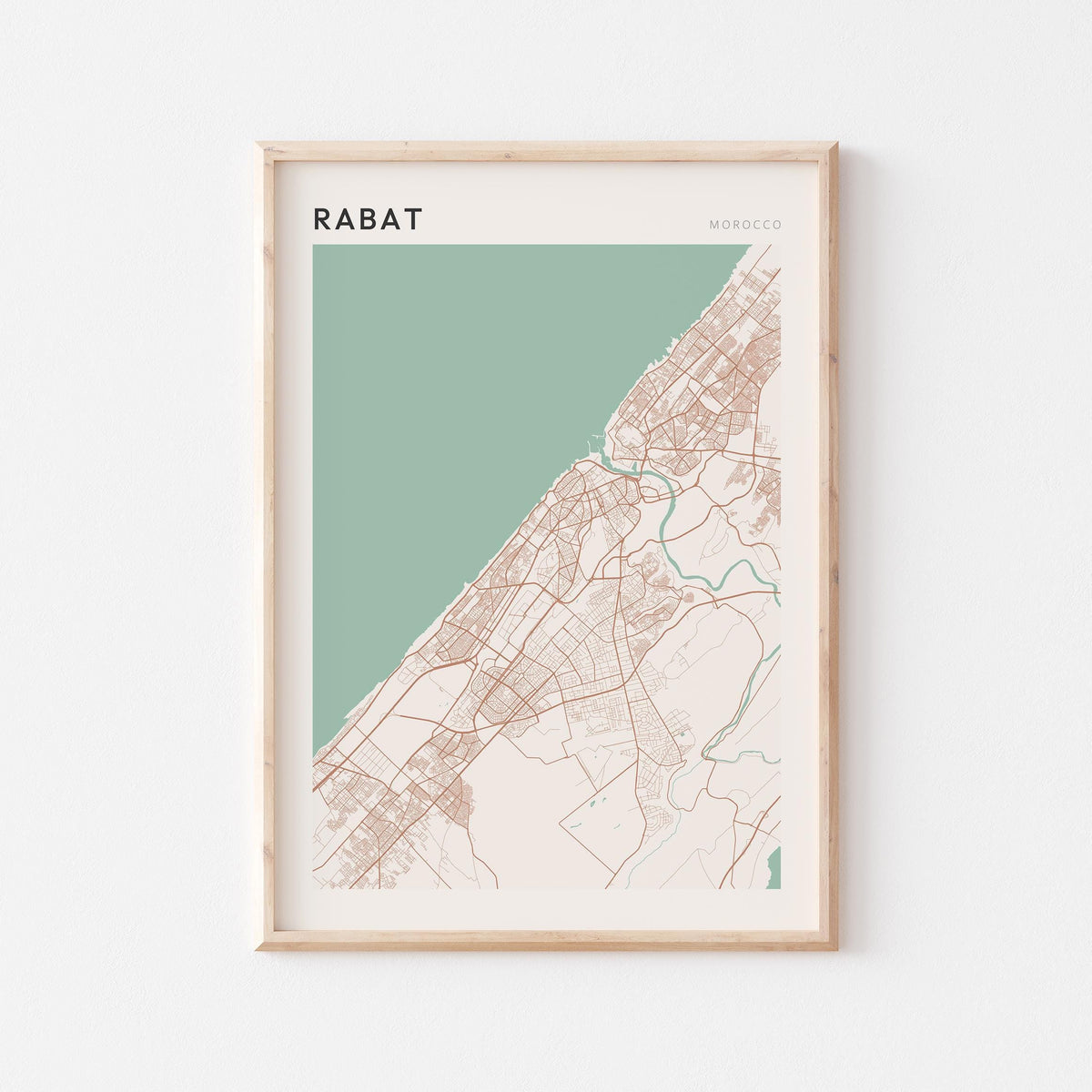 rabat, morocco map poster - image 1