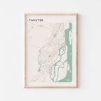 yakutsk russia map poster - image 1