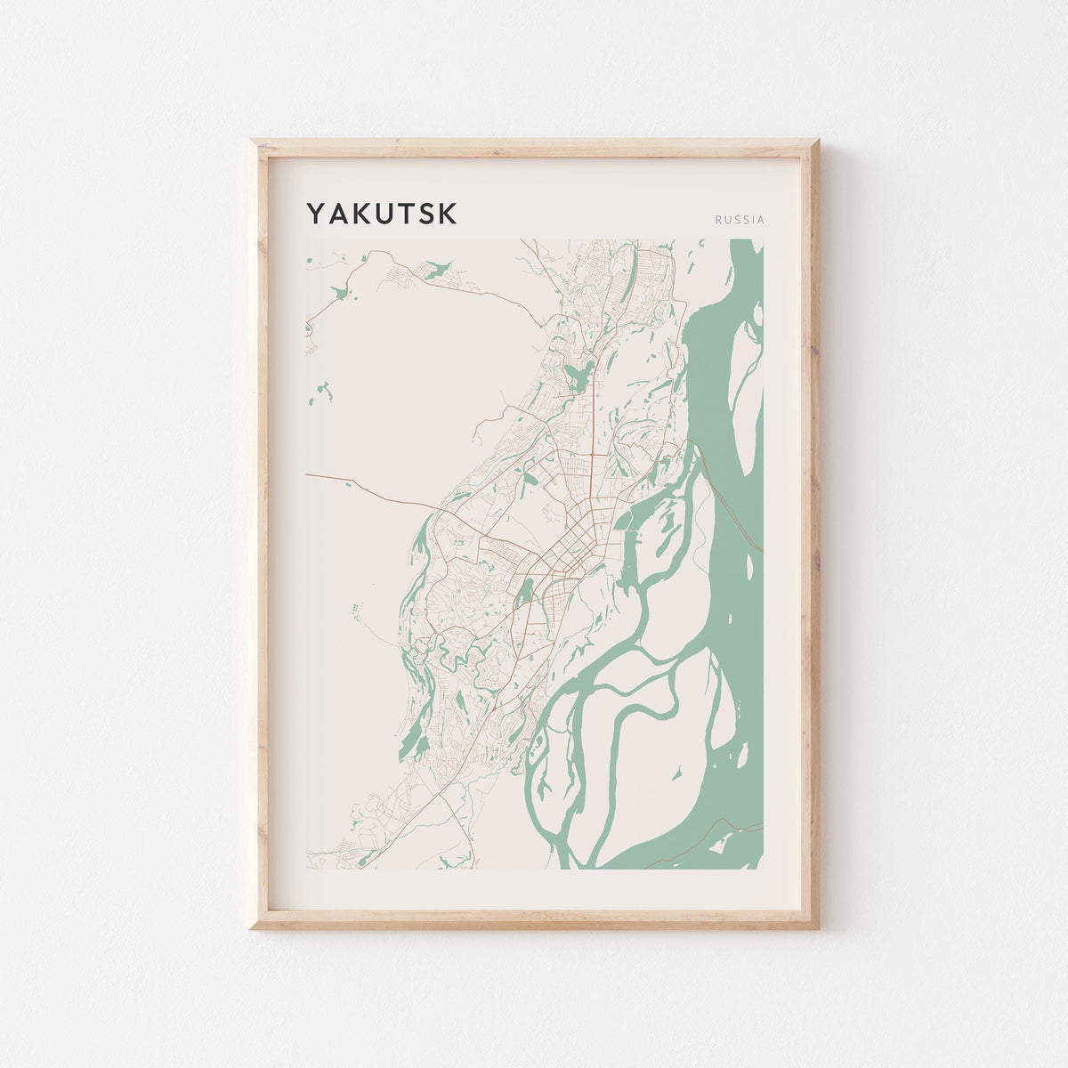 yakutsk russia map poster - image 1