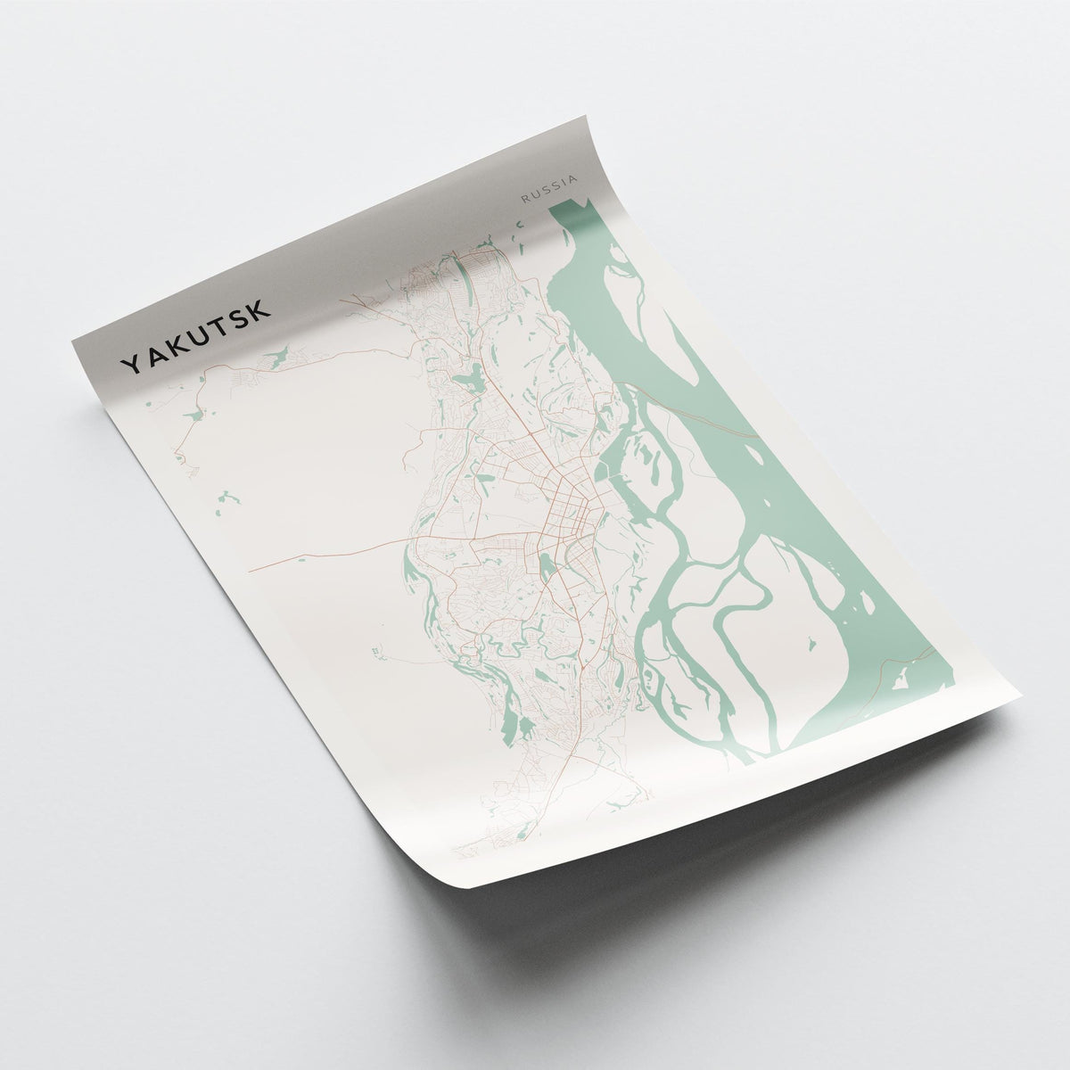 yakutsk russia map poster - image 4