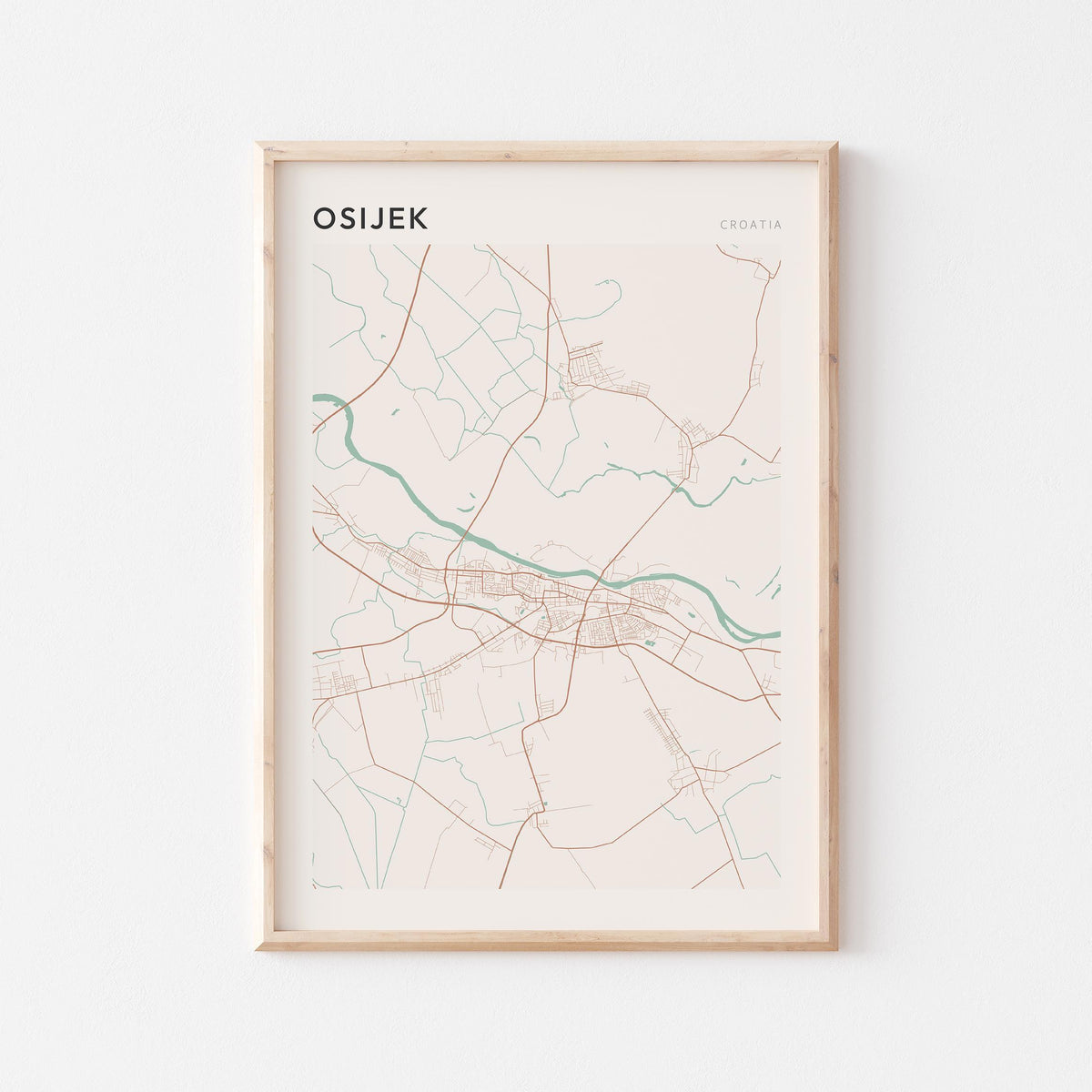 osijek croatia map poster - image 1