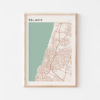tel aviv, israel map poster - image 1