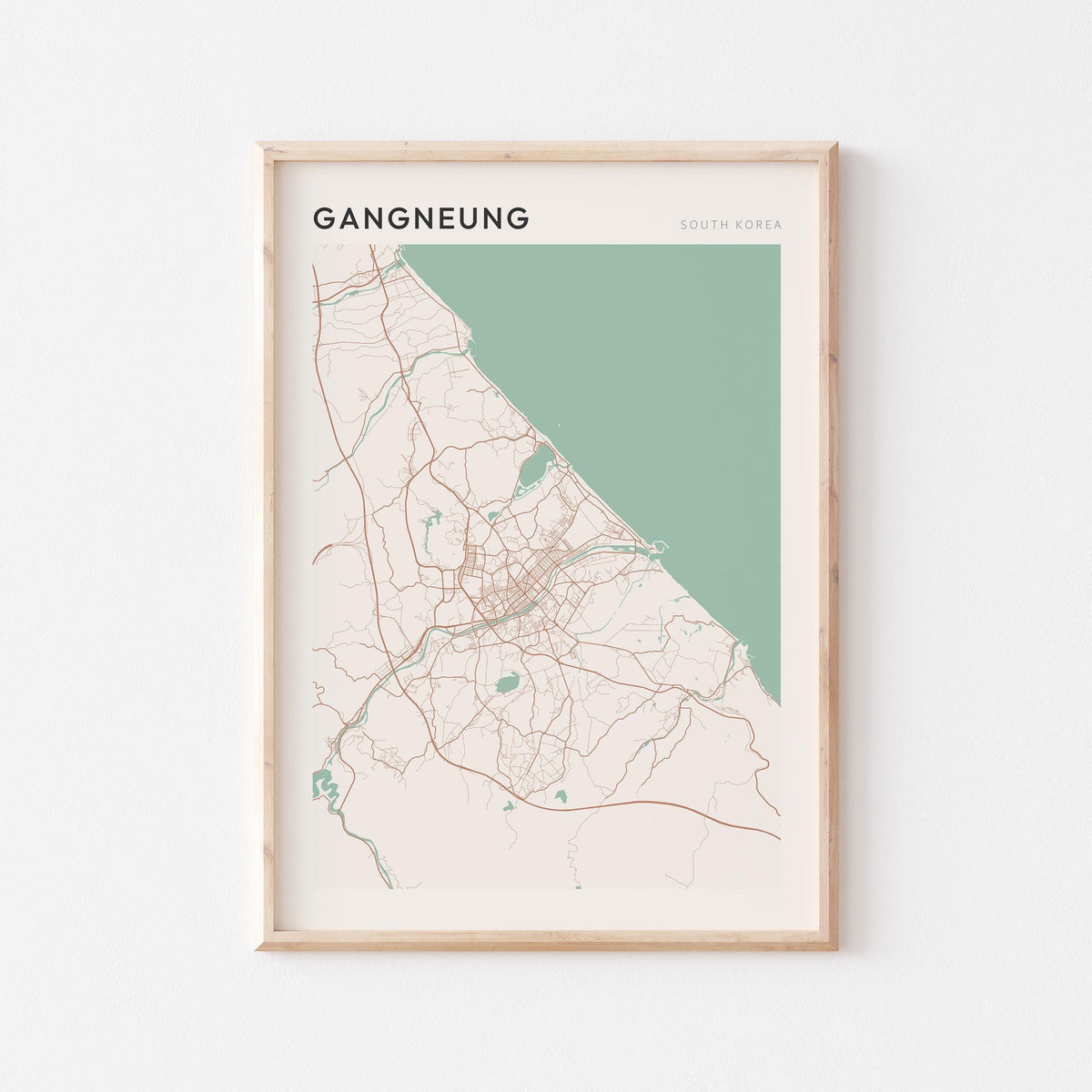 gangneung, south korea map poster - image 1