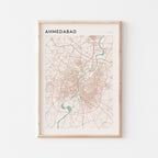 ahmedabad, india map poster - image 1