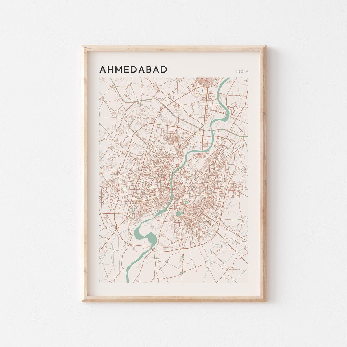 ahmedabad, india map poster - image 1