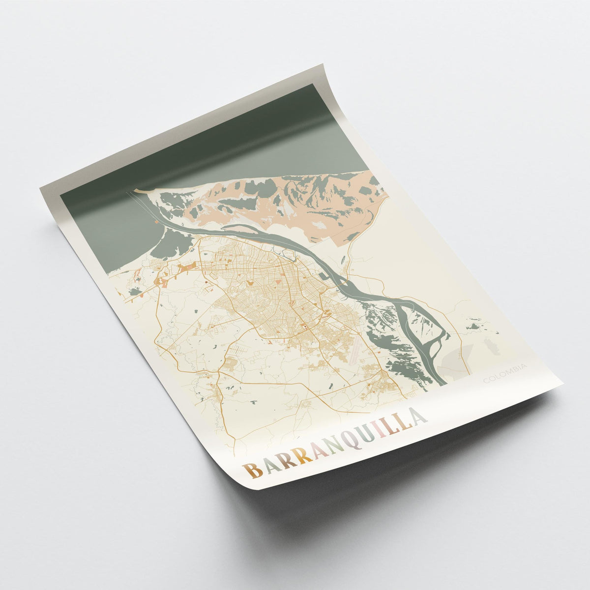 barranquilla, colombia map poster - image 4