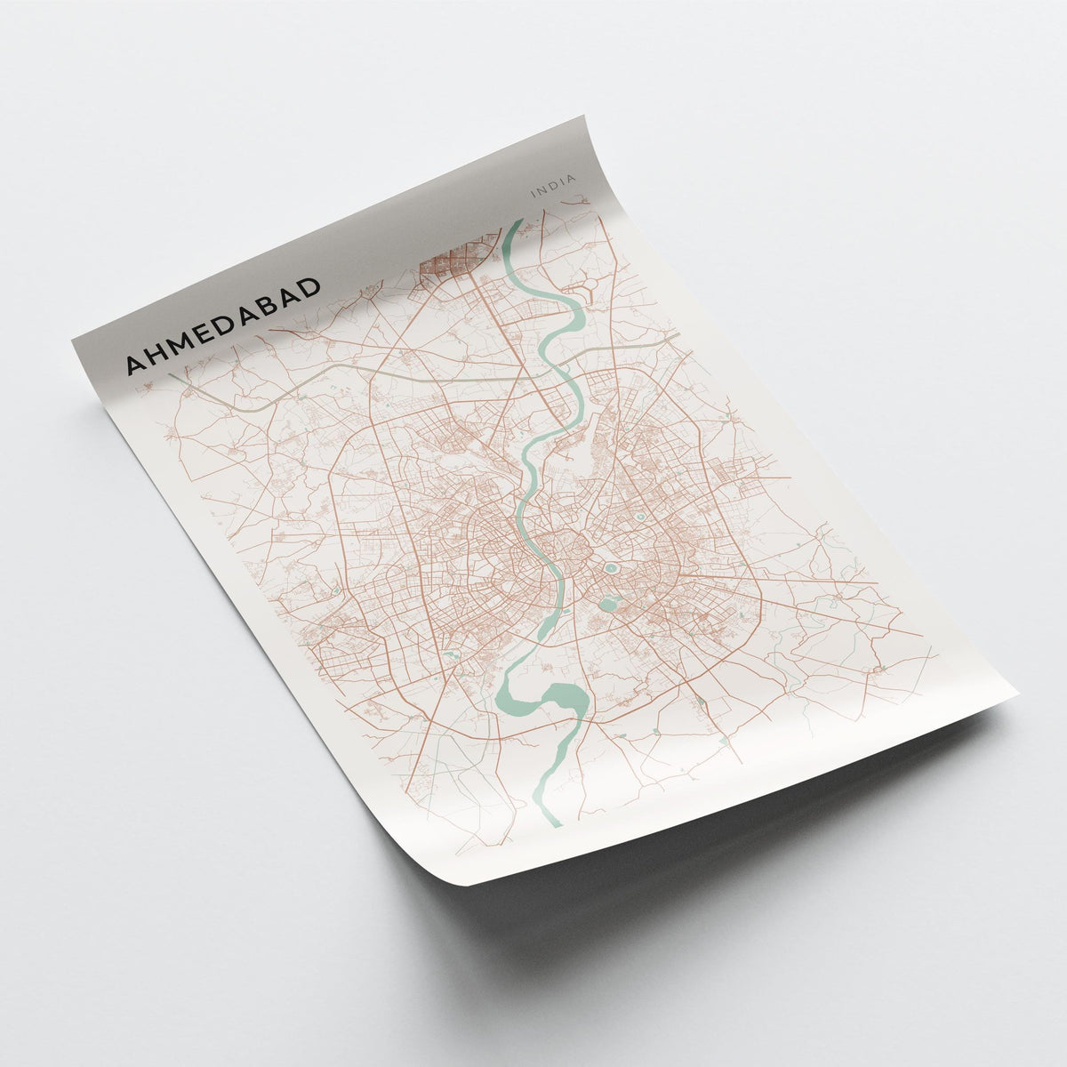 ahmedabad, india map poster - image 4