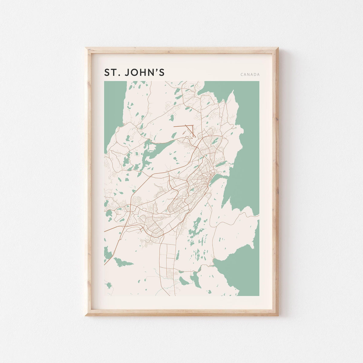 st. john's, newfoundland and labrador map poster - image 1