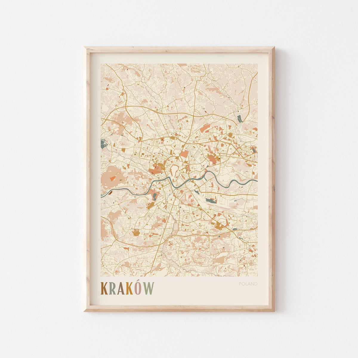 krakow poland map poster - image 1