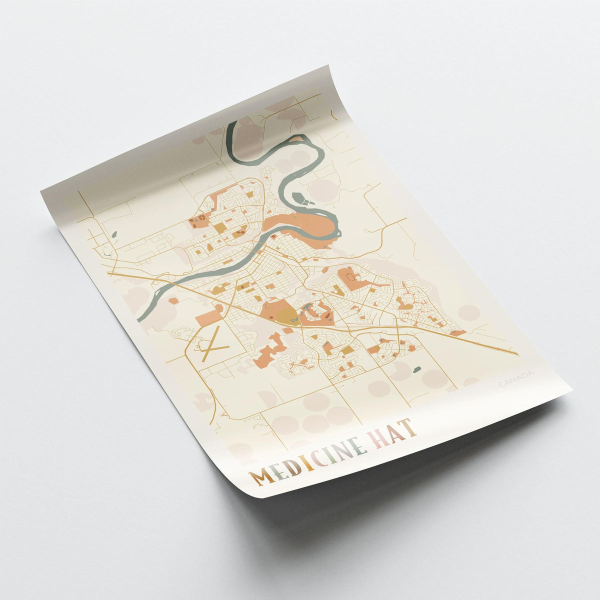 medicine hat, alberta map poster - image 3