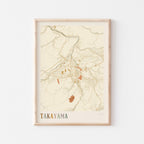 takayama, japan map poster - image 1