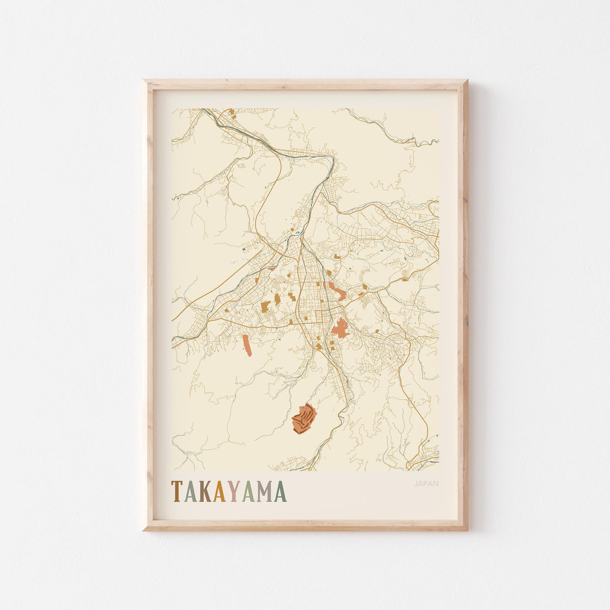 takayama, japan map poster - image 1