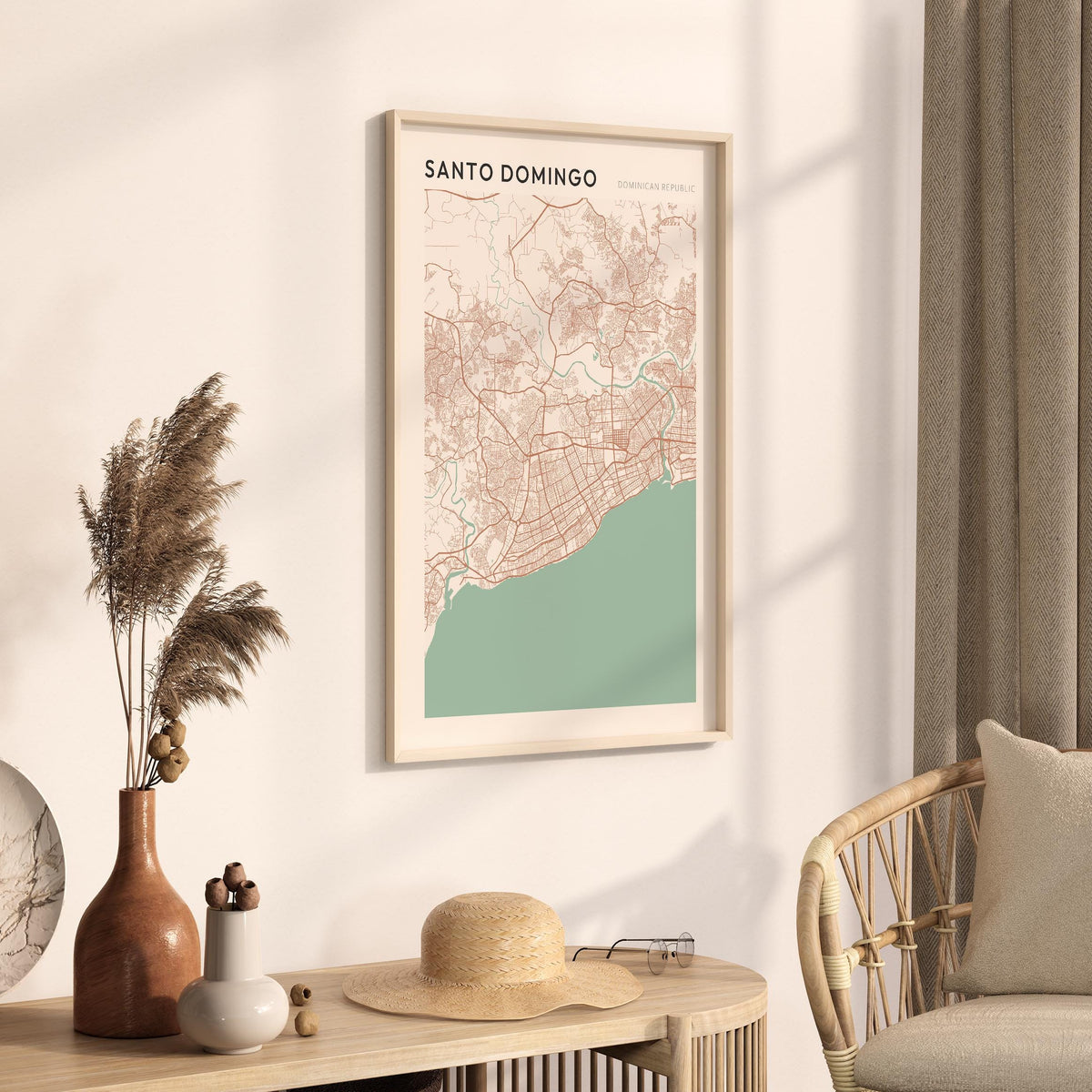 santo domingo, dominican republic map poster - image 2