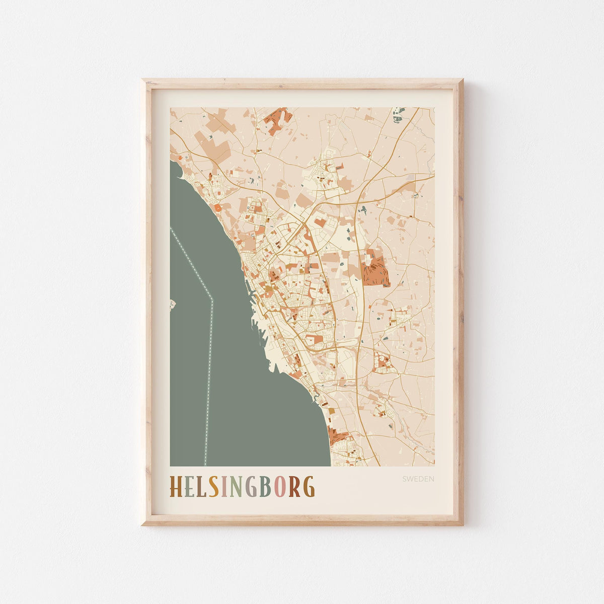 helsingborg sweden map poster - image 1