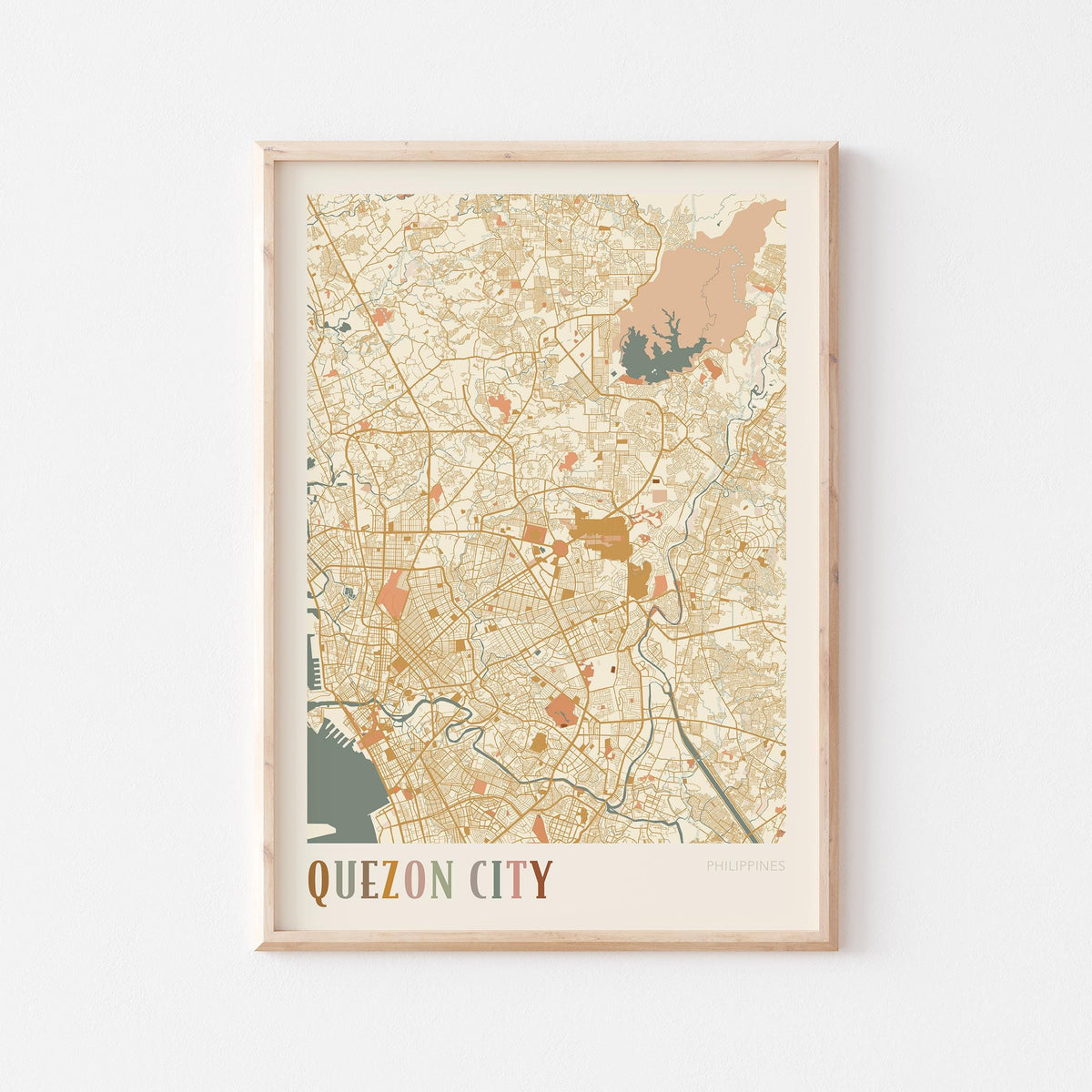 quezon city, philippines map poster - image 1