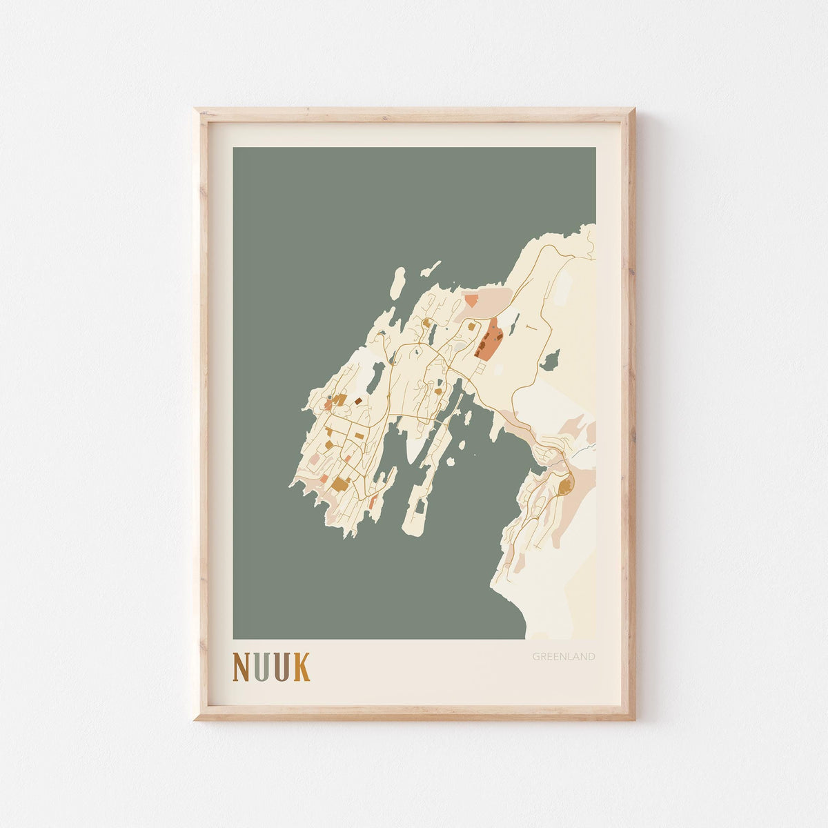 nuuk greenland map poster - image 1