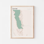 kotor montenegro map poster - image 1