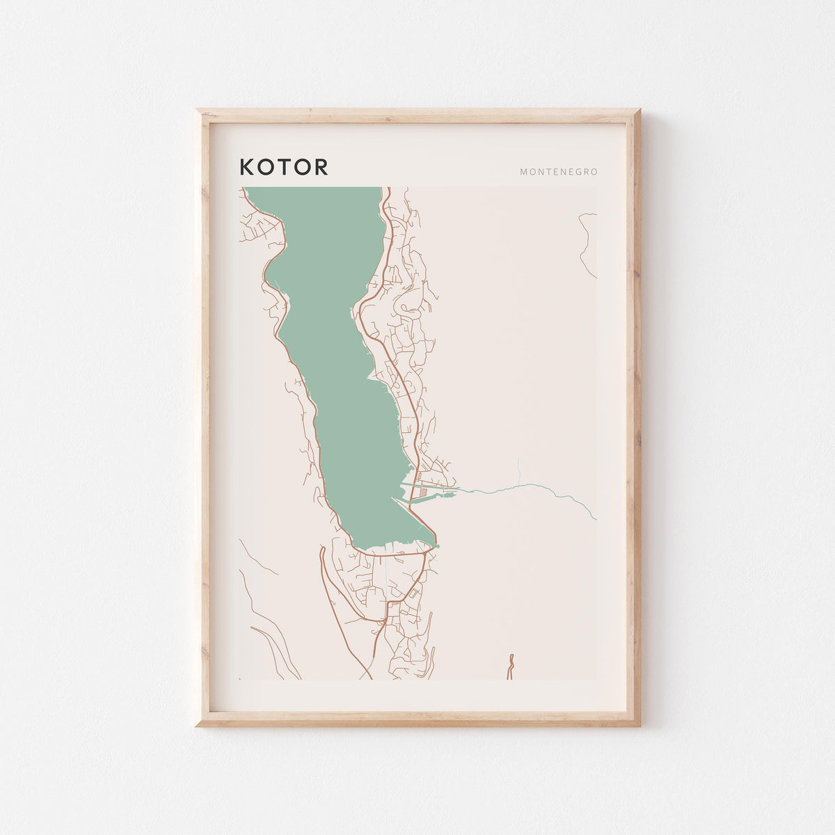 kotor montenegro map poster - image 1