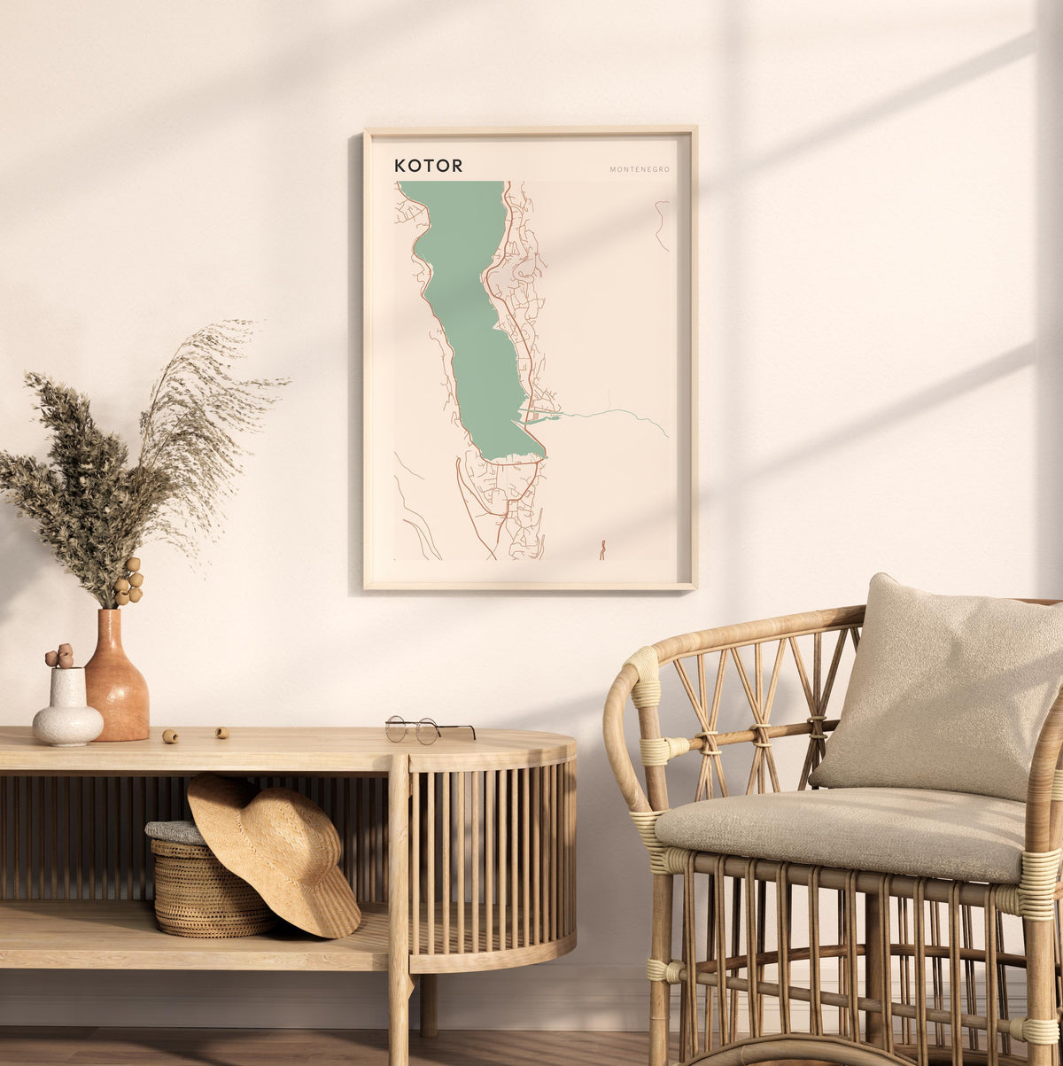 kotor montenegro map poster - image 3