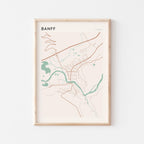 banff, alberta map poster - image 1