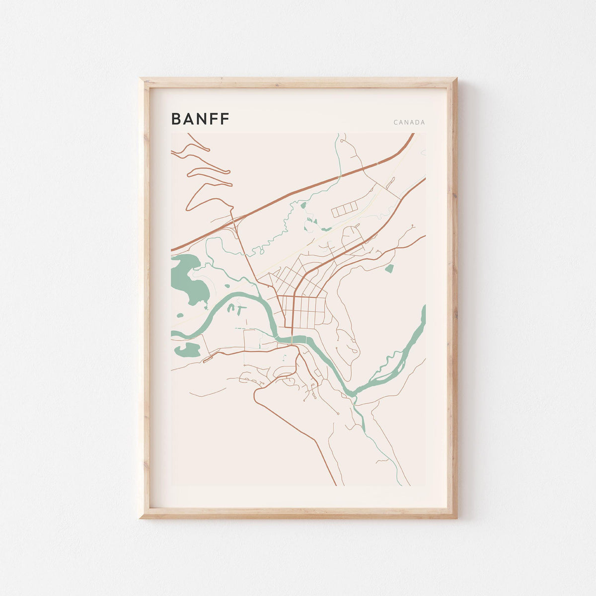 banff, alberta map poster - image 1