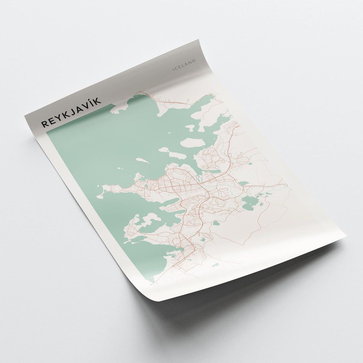 reykjavik iceland map poster - image 4