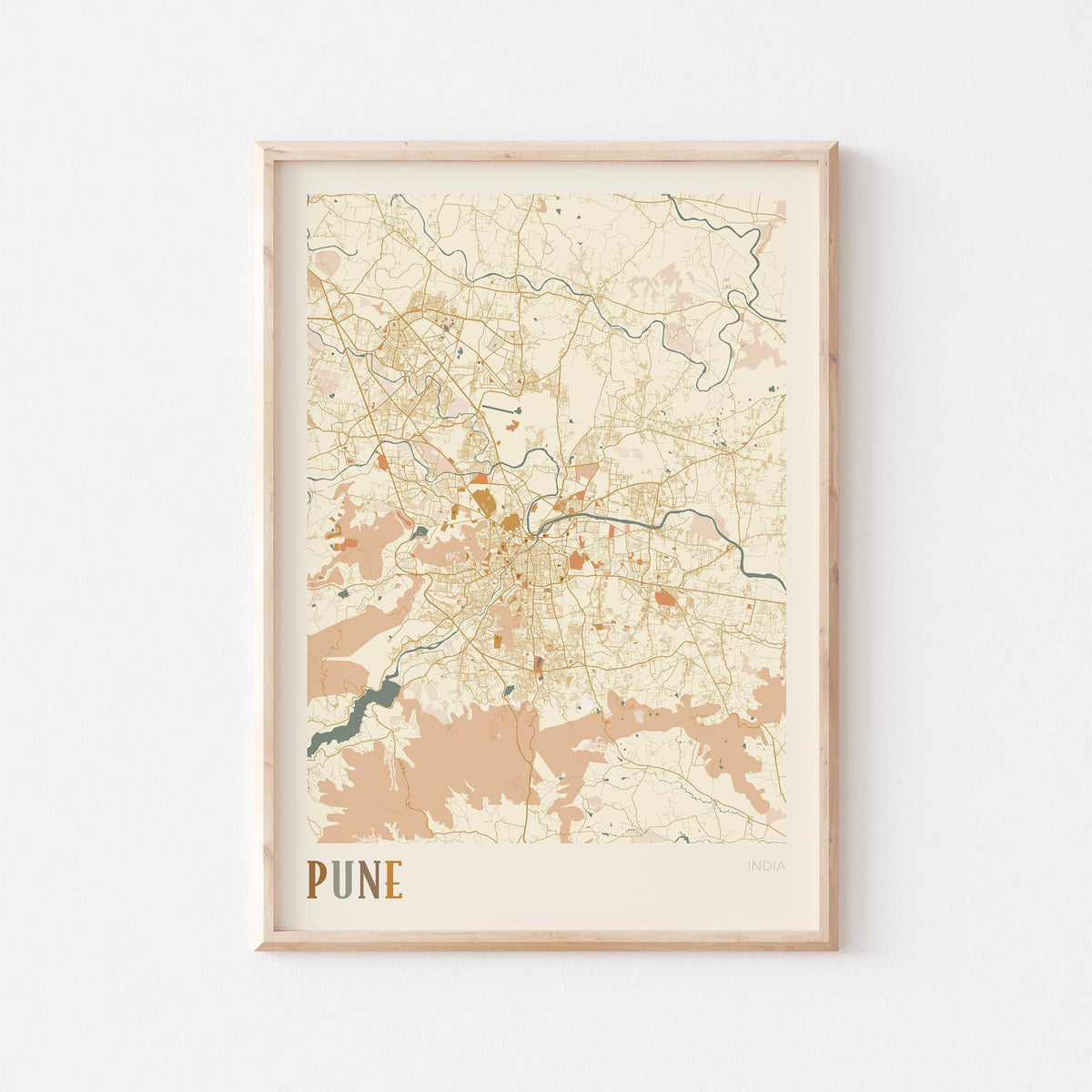 pune, india map poster - image 1