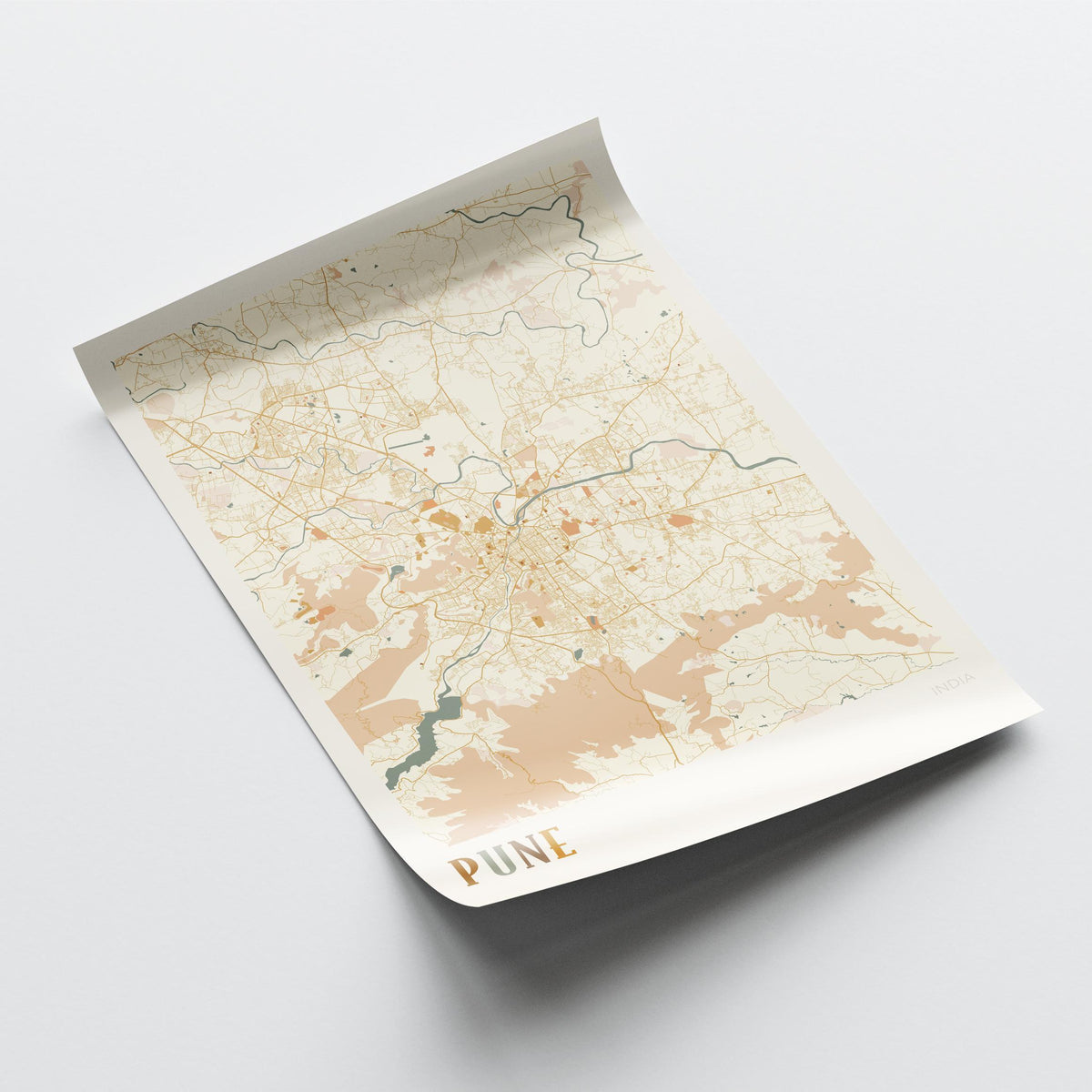 pune, india map poster - image 4
