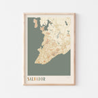 salvador, brazil map poster - image 1