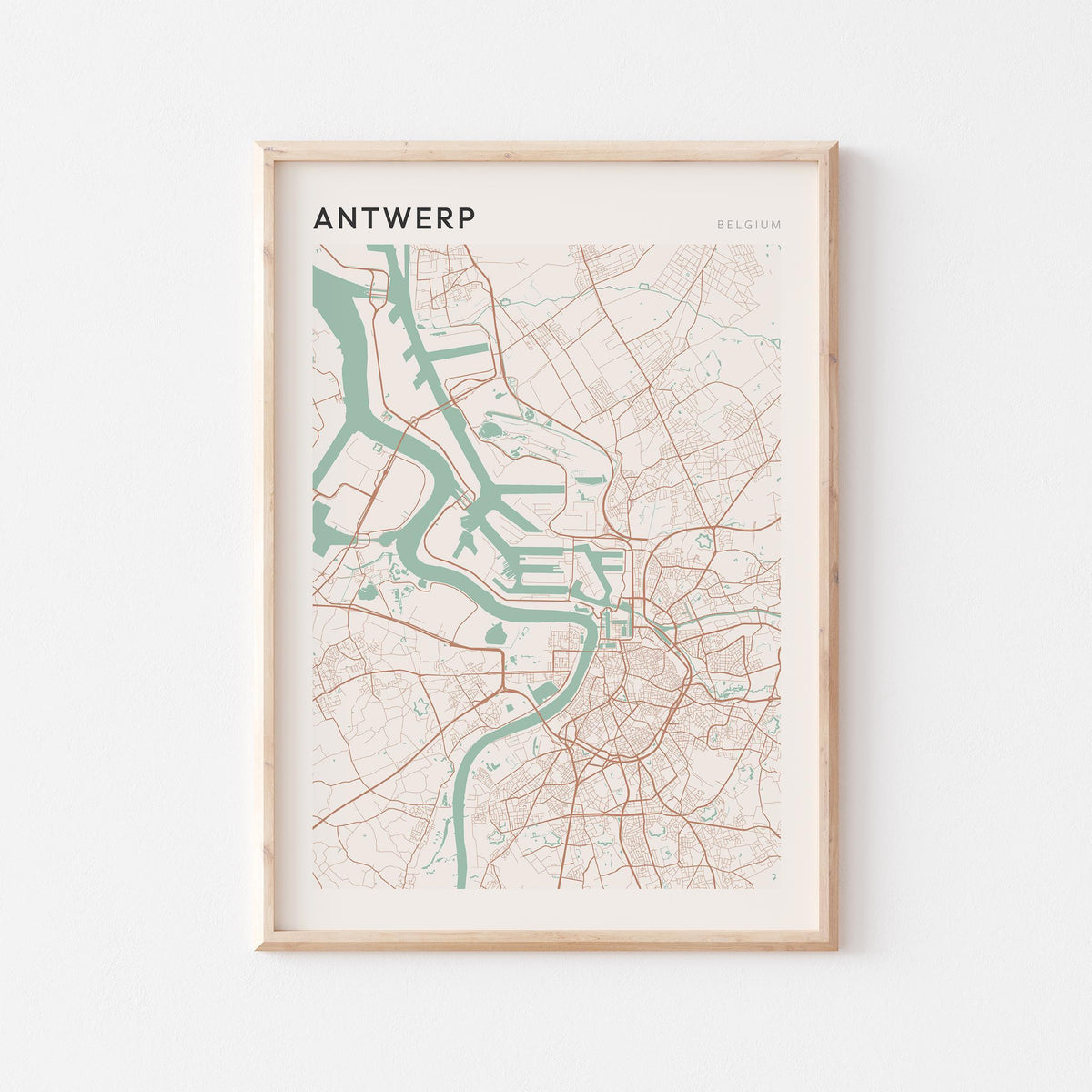 antwerp belgium map poster - image 1